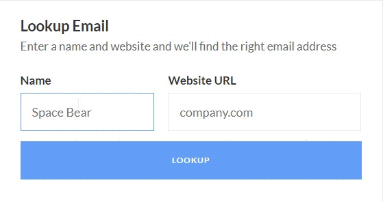 Lookup Email Form